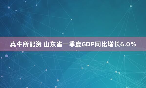 真牛所配资 山东省一季度GDP同比增长6.0％